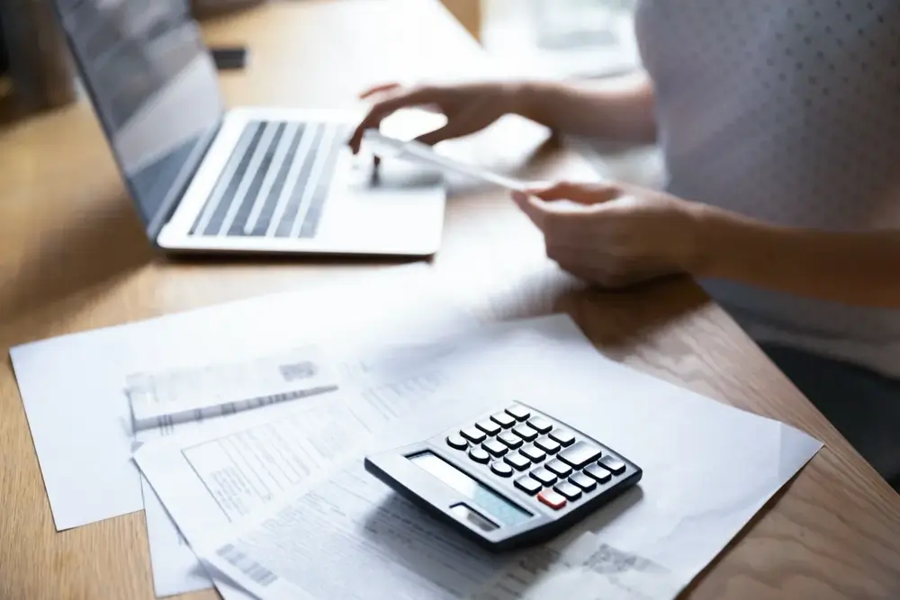 Accountants reviewing business information with a client
